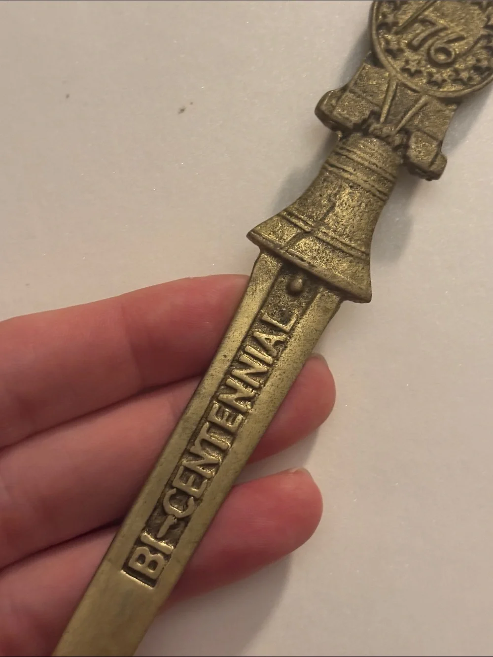 🔔 Vintage “Spirit of ’76” American Bicentennial Brass-tone letter opener